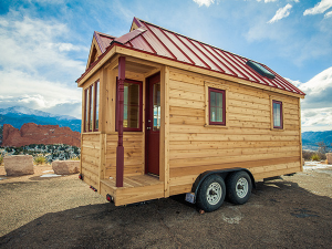 Une Tiny house (micro maison en bois) réalisée par Tumbleweed.