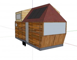 La maquette 3d avant la construction de la Tiny house.