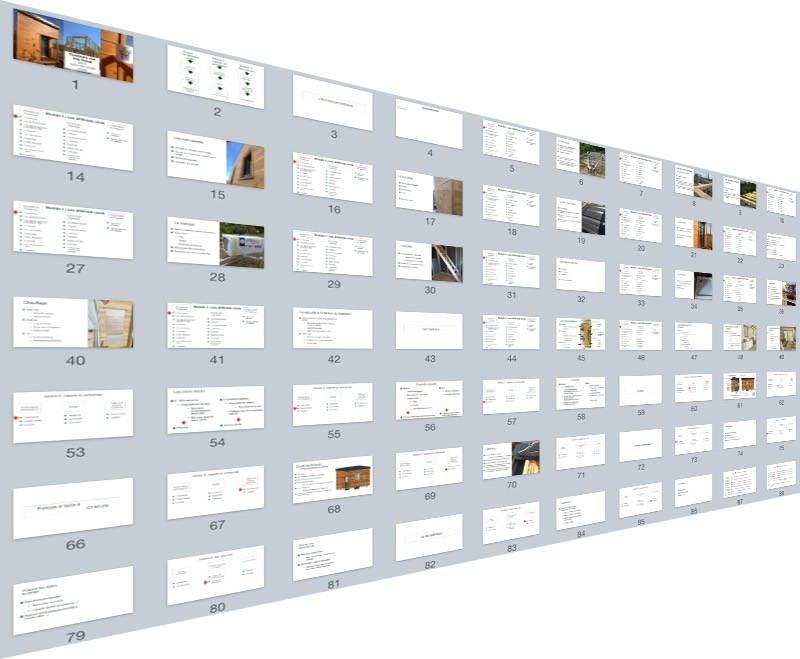 Une partie des slides des modules videos